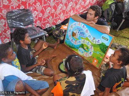 Le jeu de Tim le bulime sur la biodiversité et la surveillance environnementale rencontre un grand succès auprès des enfants.